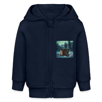 Akkordeon - Baby Organic Kapuzenjacke Baby Connector von Stanley/Stella - Navy - Vorne