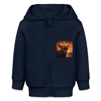 Schläger - Baby Organic Kapuzenjacke Baby Connector von Stanley/Stella - Navy - Vorne