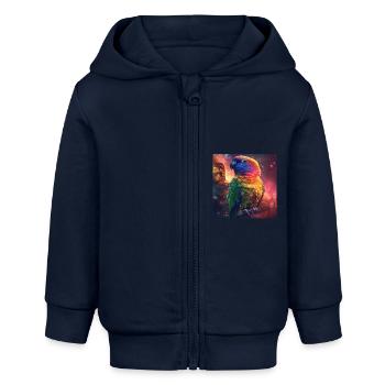 Sittiche - Baby Organic Kapuzenjacke Baby Connector von Stanley/Stella - Navy - Vorne