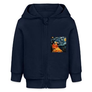 Sittiche - Baby Organic Kapuzenjacke Baby Connector von Stanley/Stella - Navy - Vorne