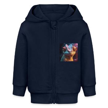 Chamäleon - Baby Organic Kapuzenjacke Baby Connector von Stanley/Stella - Navy - Vorne