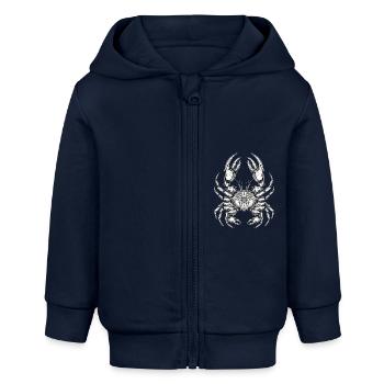 Krabbe - Baby Organic Kapuzenjacke Baby Connector von Stanley/Stella - Navy - Vorne