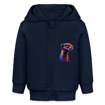 Wiesel - Baby Organic Kapuzenjacke Baby Connector von Stanley/Stella - Navy - Vorne