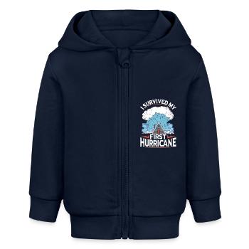 Wind Unwetter Sturm Cyclone Hurrikan - Baby Organic Kapuzenjacke Baby Connector von Stanley/Stella - Navy - Vorne