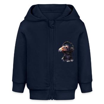 Geier - Baby Organic Kapuzenjacke Baby Connector von Stanley/Stella - Navy - Vorne