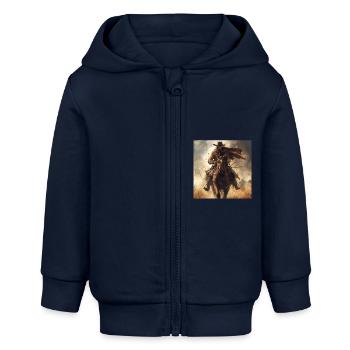 Cowboy - Baby Organic Kapuzenjacke Baby Connector von Stanley/Stella - Navy - Vorne