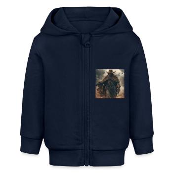 Cowboy - Baby Organic Kapuzenjacke Baby Connector von Stanley/Stella - Navy - Vorne