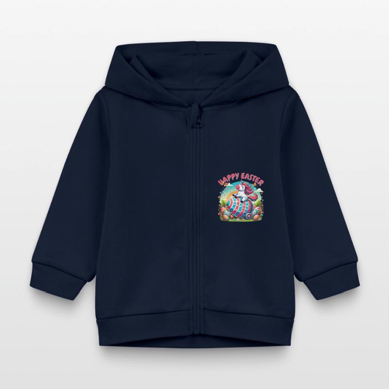 Easter Happy Easter Easter Bunny Easter Egg Spring Baby Organic Zip-up Hoodie by Stanley/Stella