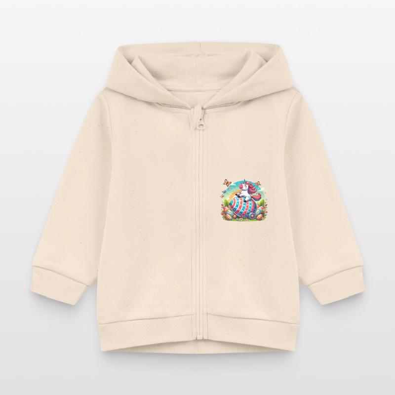 Easter Happy Easter Easter Bunny Easter Egg Spring Baby Organic Zip-up Hoodie by Stanley/Stella