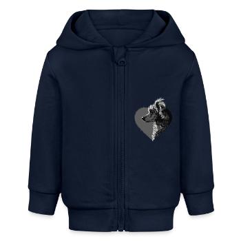 Pudel - Baby Organic Kapuzenjacke Baby Connector von Stanley/Stella - Navy - Vorne