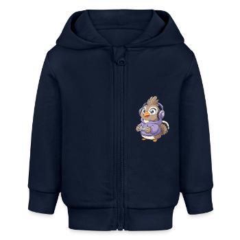 Auerhahn - Baby Organic Kapuzenjacke Baby Connector von Stanley/Stella - Navy - Vorne