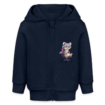 Wiesel - Baby Organic Kapuzenjacke Baby Connector von Stanley/Stella - Navy - Vorne