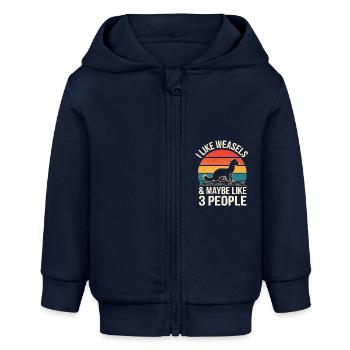 Wiesel - Baby Organic Kapuzenjacke Baby Connector von Stanley/Stella - Navy - Vorne