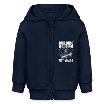 Ingénieur des ponts Construction de ponts - Veste à capuche bébé bio Stanley/Stella - bleu marine - Devant