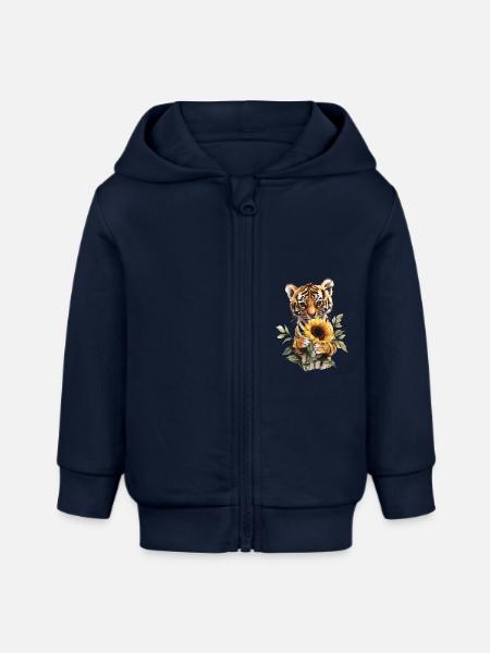 Gepard - Baby Organic Kapuzenjacke Baby Connector von Stanley/Stella - Navy