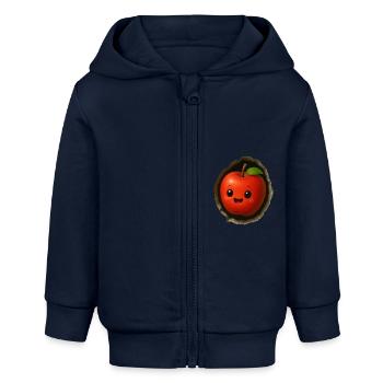 Apfel - Baby Organic Kapuzenjacke Baby Connector von Stanley/Stella - Navy - Vorne