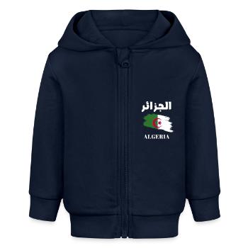 Algeria Nom en arabe drapeau Algeria - Veste à capuche bébé bio Stanley/Stella - bleu marine - Devant