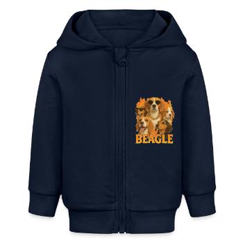 Beagle - Baby Organic Kapuzenjacke Baby Connector von Stanley/Stella - Navy - Vorne