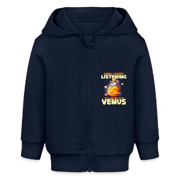 Vénus - Veste à capuche bébé bio Stanley/Stella - bleu marine - Devant