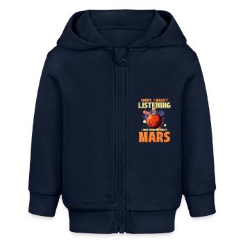 Mars - Baby Organic Kapuzenjacke Baby Connector von Stanley/Stella - Navy - Vorne