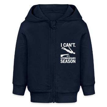 Kunstspringen Turmspringer Sprungbrett - Baby Organic Kapuzenjacke Baby Connector von Stanley/Stella - Navy - Vorne