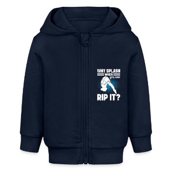 Kunstspringen Turmspringer Sprungbrett - Baby Organic Kapuzenjacke Baby Connector von Stanley/Stella - Navy - Vorne