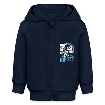 Kunstspringen Turmspringer Sprungbrett - Baby Organic Kapuzenjacke Baby Connector von Stanley/Stella - Navy - Vorne