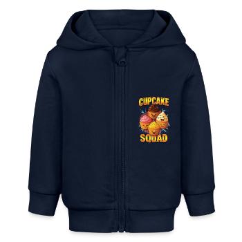 Cupcake - Baby Organic Kapuzenjacke Baby Connector von Stanley/Stella - Navy - Vorne