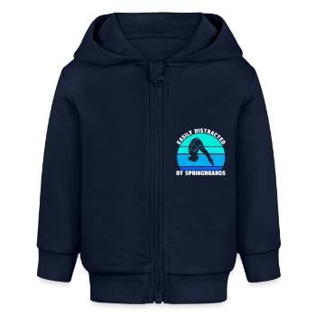 Kunstspringen Turmspringer Sprungbrett - Baby Organic Kapuzenjacke Baby Connector von Stanley/Stella - Navy - Vorne