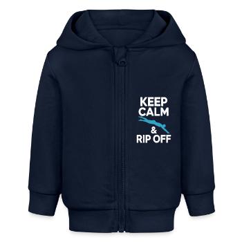 Kunstspringen Turmspringer Sprungbrett - Baby Organic Kapuzenjacke Baby Connector von Stanley/Stella - Navy - Vorne