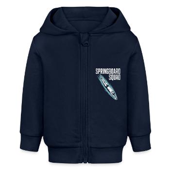 Kunstspringen Turmspringer Sprungbrett - Baby Organic Kapuzenjacke Baby Connector von Stanley/Stella - Navy - Vorne