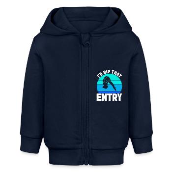 Kunstspringen Turmspringer Sprungbrett - Baby Organic Kapuzenjacke Baby Connector von Stanley/Stella - Navy - Vorne
