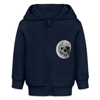 charbon smiley - Veste à capuche bébé bio Stanley/Stella - bleu marine - Devant