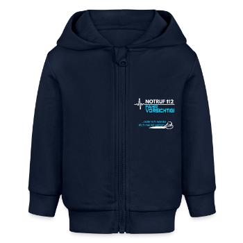 Notruf 112 Sanitäter - Baby Organic Kapuzenjacke Baby Connector von Stanley/Stella - Navy - Vorne