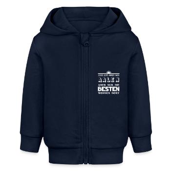 Coole Leute fahren nach Aalen - Baby Organic Kapuzenjacke Baby Connector von Stanley/Stella - Navy - Vorne