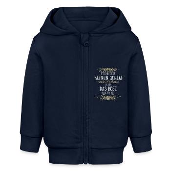 Das Böse schläft nie - Baby Organic Kapuzenjacke Baby Connector von Stanley/Stella - Navy - Vorne