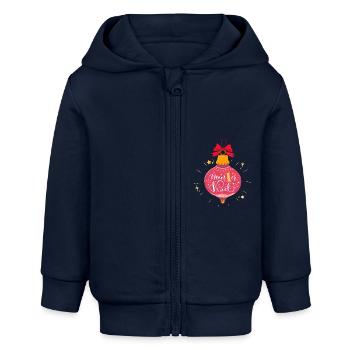 Mon premier Noël / Fille - Veste à capuche bébé bio Stanley/Stella - bleu marine - Devant