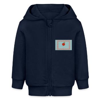 Apple of my eye - Baby Organic Zip-up Hoodie by Stanley/Stella - navy - Front
