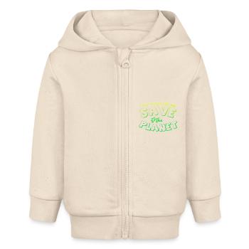 Pollution de l’environnement - Veste à capuche bébé bio Stanley/Stella - écru doux - Devant
