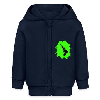 bohrmaschine klecks handwerker - Baby Organic Kapuzenjacke Baby Connector von Stanley/Stella - Navy - Vorne