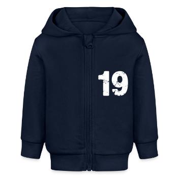 19 - Veste à capuche bébé bio Stanley/Stella - bleu marine - Devant