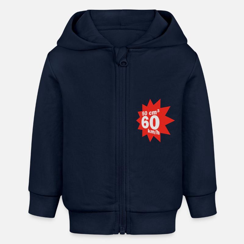 50 cc, 60 kmh - Veste à capuche bébé bio Stanley/Stella - bleu marine