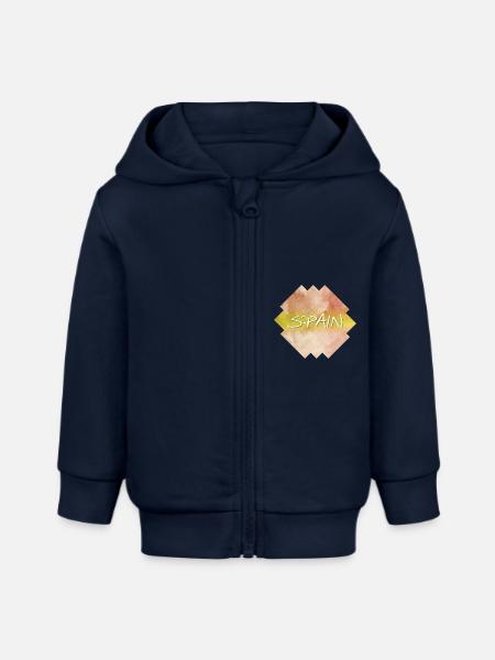 Spain - Spanien - Baby Organic Kapuzenjacke Baby Connector von Stanley/Stella - Navy