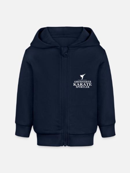 Karate, Karate Trainer - Baby Organic Kapuzenjacke Baby Connector von Stanley/Stella - Navy
