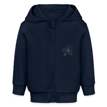 Atom dice - Baby Organic Zip-up Hoodie by Stanley/Stella - navy - Front
