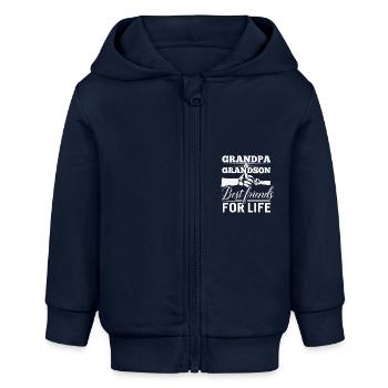 Grandpa and Grandson - Best Friends For Life - Baby Organic Kapuzenjacke Baby Connector von Stanley/Stella - Navy - Vorne