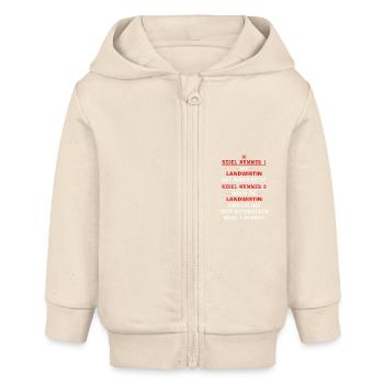 GESCHENK REGEL HAT RECHT Landwirtin - Baby Organic Kapuzenjacke Baby Connector von Stanley/Stella - Natur - Vorne