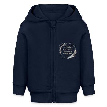 Emma Par Jane Austen Citation II - Style mignon - Veste à capuche bébé bio Stanley/Stella - bleu marine - Devant