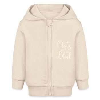 Glotz nicht so Blöd weiß - Baby Organic Kapuzenjacke Baby Connector von Stanley/Stella - Natur - Vorne