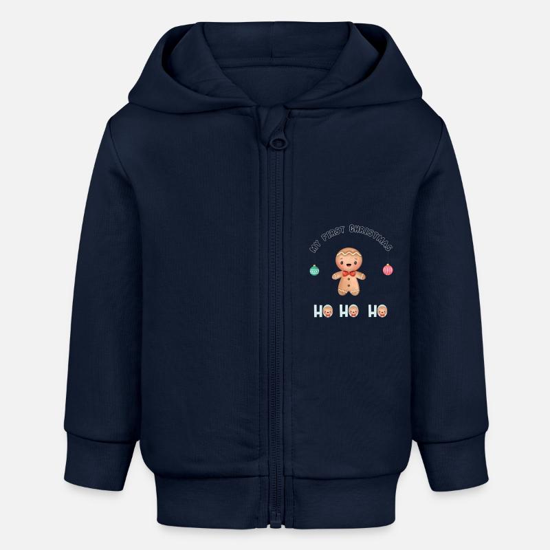 Mon premier Noël - Veste à capuche bébé bio Stanley/Stella - bleu marine